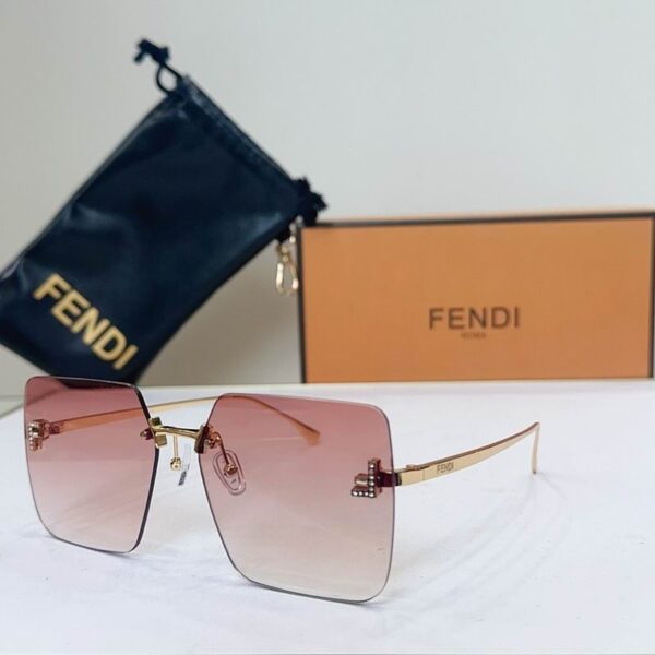 Fendi F Letter Rimless Square Sunglasses – Luxury Gradient Designer Shades