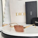 Dior Gradient Rimless Square Sunglasses – Luxury Gold Frame Edition