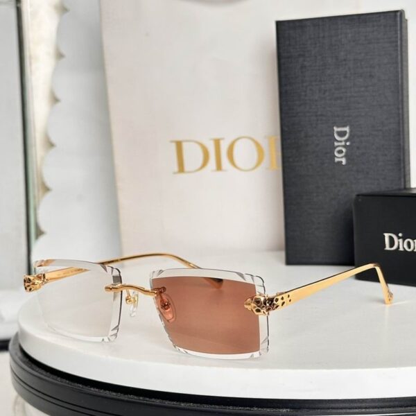 Dior Gradient Rimless Square Sunglasses – Luxury Gold Frame Edition