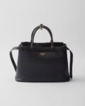 Prada Buckle Medium Leather Double-Belted Handbag