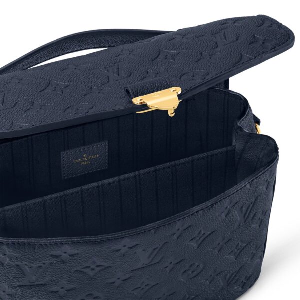 LOUIS VUITTON Pochette Metis letter embossed lock buckle opening and closing leather mailman bag, single shoulder crossbody bag, women's  blue