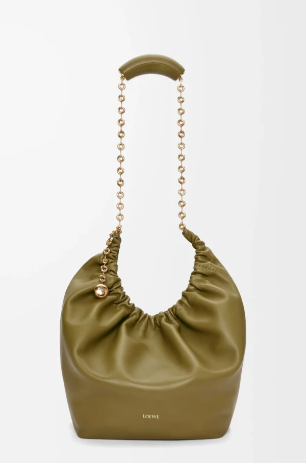 Medium Squeeze bag in mellow nappa lambskin Olive
