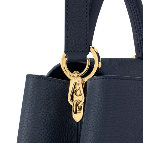 LOUIS VUITTON Capucines MM Handbag with Gold Hardware, Medium, Women's, Blue