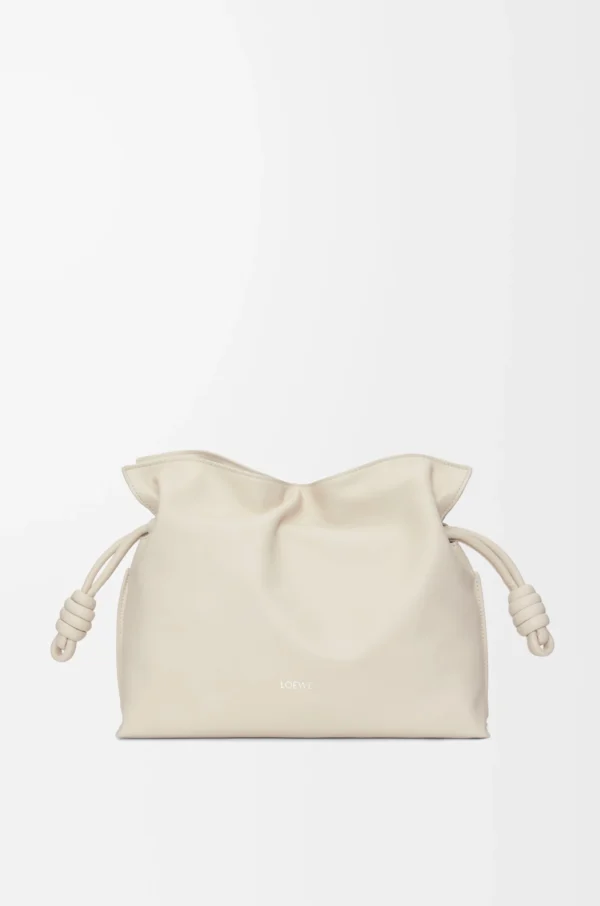 Medium Flamenco clutch in nappa calfskin Sea Salt