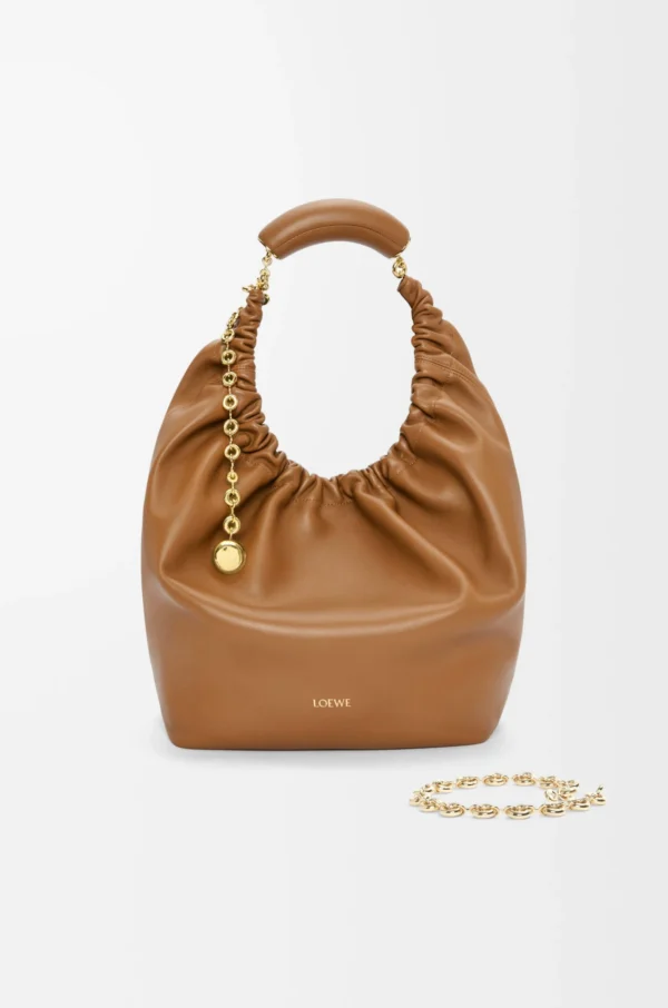 Medium Squeeze bag in mellow nappa lambskin Oak