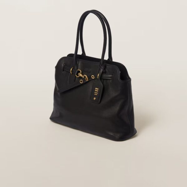 Aventure Nappa Leather Handbag Black  Large