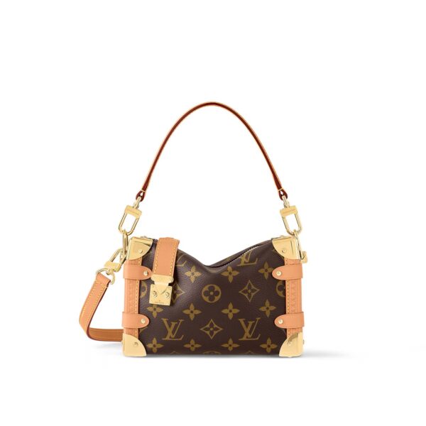 LOUIS VUITTON SIDE TRUNK Side Trunk PM Detachable and Adjustable Shoulder Strap Soft Case Canvas Crossbody Bag for Women Monogram