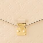 LOUIS VUITTON Pochette Metis letter embossed lock buckle opening and closing leather mailman bag, single shoulder crossbody bag, women's  cream color