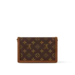 LOUIS VUITTON Dauphine Chain Wallet, Monogram Chain, Coated Canvas with Leather Trim, Dauphine Handbag, Medium, Women's, Brown