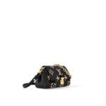 LOUIS VUITTON Favorite Oversized Monogram-Embossed Pouch, Soft Grained Calfskin, Handheld/Shoulder Bag, Women's, Black and Off-White