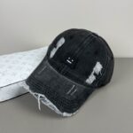 Luxury designer retro washed worn-out smiling baseball cap for both men and women, adjustable street dad hat