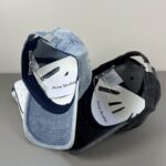 Luxury designer street retro washed denim smiling baseball cap men's adjustable unisex letter embroidered casual cap