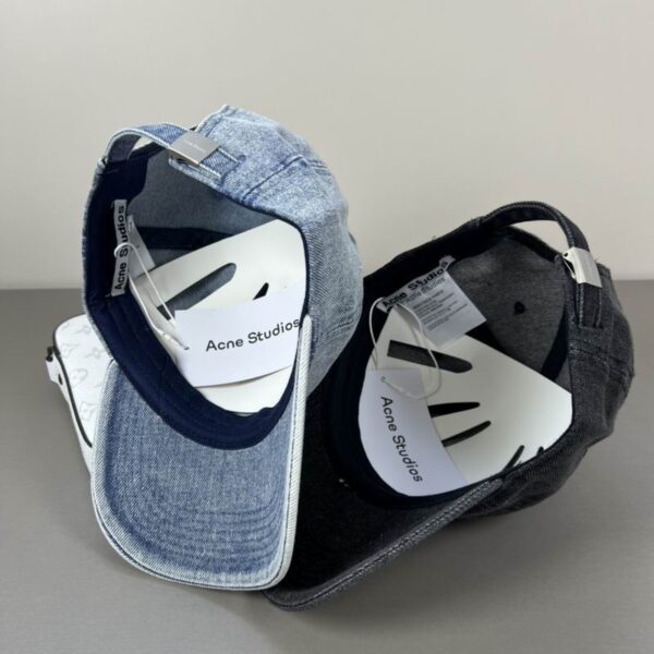 Luxury designer street retro washed denim smiling baseball cap men's adjustable unisex letter embroidered casual cap