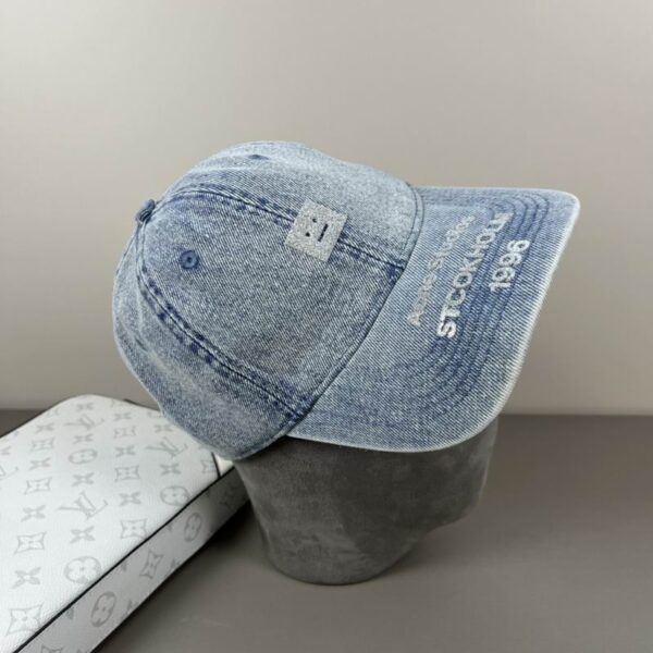 Luxury designer street retro washed denim smiling baseball cap men's adjustable unisex letter embroidered casual cap