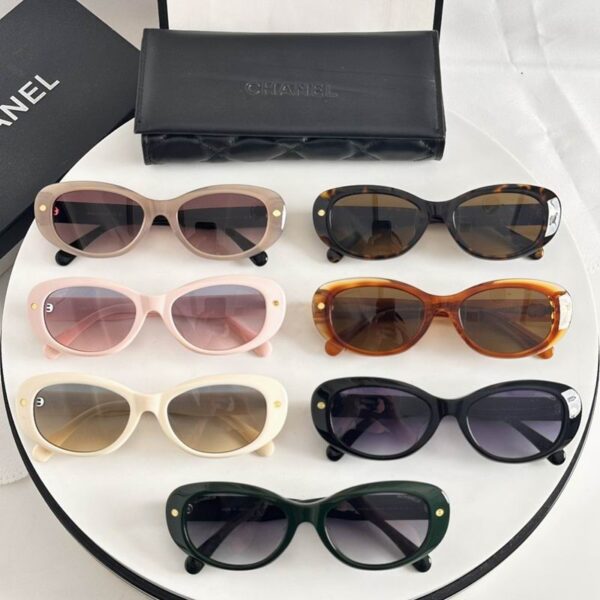 Chanel Retro Oval Frame Sunglasses – Minimal Logo Chic