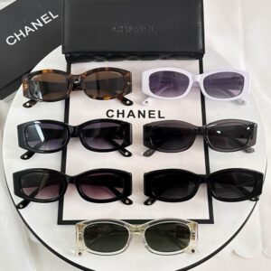 Chanel Vintage Rectangle Sunglasses – Quilted Temple CC Detail