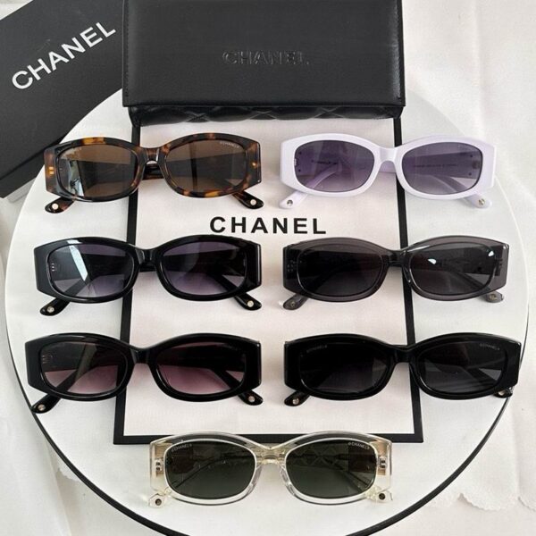 Chanel Vintage Rectangle Sunglasses – Quilted Temple CC Detail