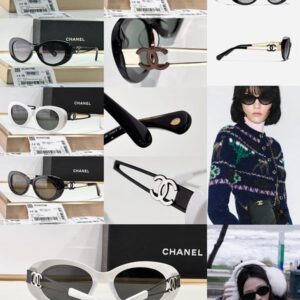 CHANEL Retro Oval Frame Sunglasses