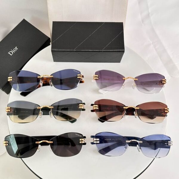 Dior Rimless Gradient Square Sunglasses – Gold Detail Edition