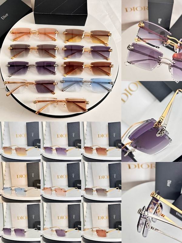 Dior Gradient Rimless Square Sunglasses – Luxury Gold Frame Edition