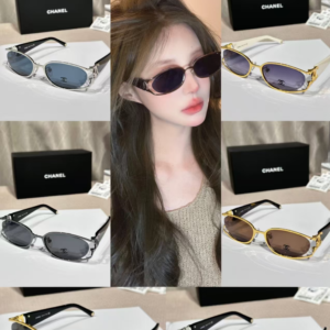 Chanel Slim Oval Metal Frame Sunglasses – Signature Double CC Luxury