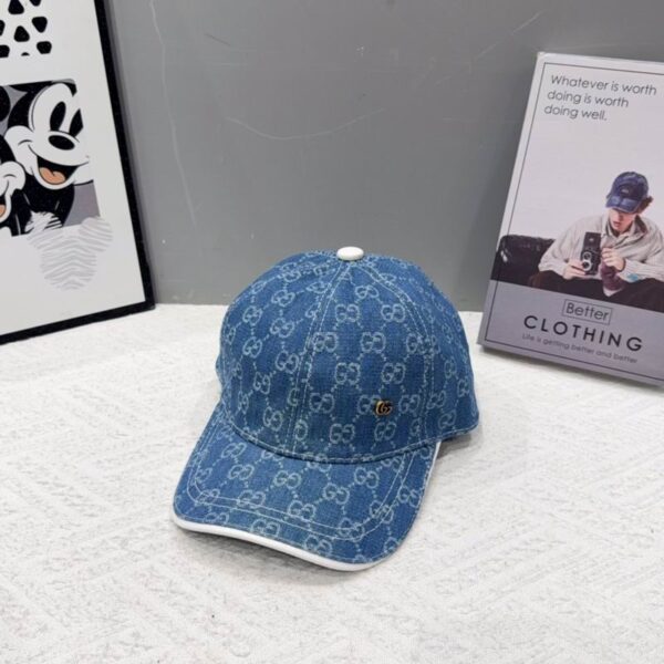 Luxury designer GG letter splashed ink baseball cap, unisex denim ragtag fashion sun hat