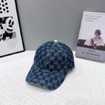 Luxury designer GG letter splashed ink baseball cap, unisex denim ragtag fashion sun hat