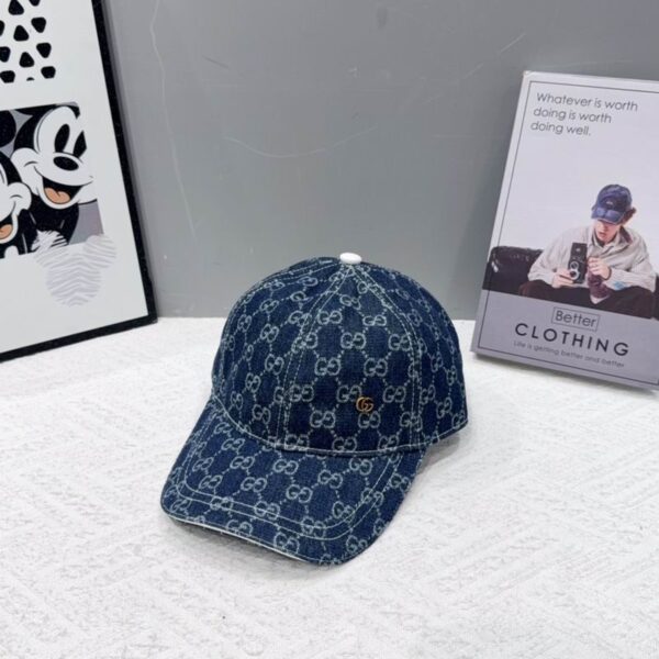 Luxury designer GG letter splashed ink baseball cap, unisex denim ragtag fashion sun hat