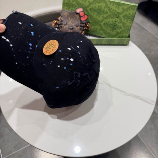 Luxury designer GG letter splashed ink baseball cap, unisex denim ragtag fashion sun hat