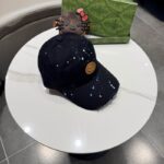 Luxury designer GG letter splashed ink baseball cap, unisex denim ragtag fashion sun hat