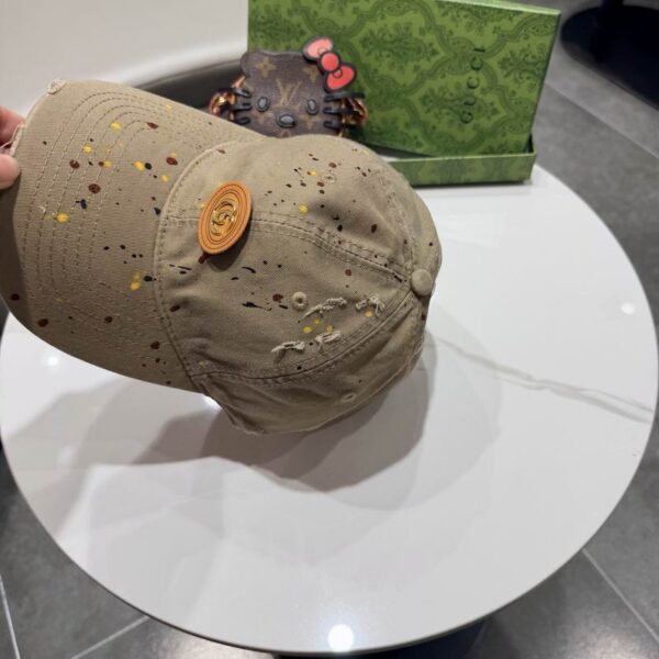 Luxury designer GG letter splashed ink baseball cap, unisex denim ragtag fashion sun hat