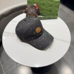 Luxury designer GG letter splashed ink baseball cap, unisex denim ragtag fashion sun hat