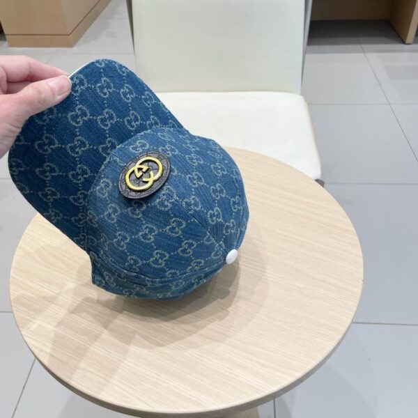 Designer retro washed denim baseball cap embroidered with letters, men's and women's adjustable fashion hat