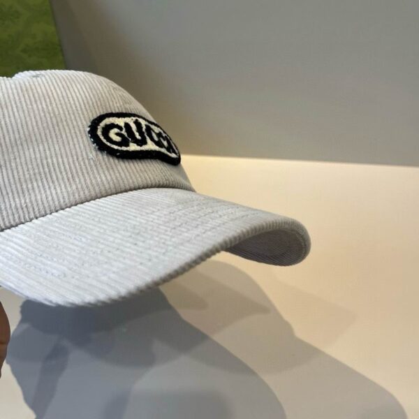 Designer Corduroy Baseball Hat with Patch Logo, Unisex Adjustable Casual Hat