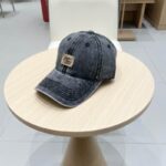 Designer washed denim baseball cap with adjustable soft retro sun hat for men and women