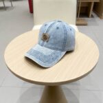 Designer washed denim baseball cap with adjustable soft retro sun hat for men and women