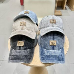 Designer washed denim baseball cap with adjustable soft retro sun hat for men and women