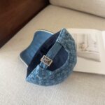 Designer retro denim hat suitable for both men and women, adjustable texture letter premium baseball cap