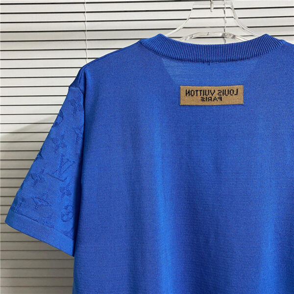 LV Luxury Textured Sleeve T-Shirt M-XXL – Minimalist Streetwear Cotton Tee for Men