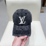 Luxury designer washed denim tattered baseball cap, unisex casual sports duckbill cap