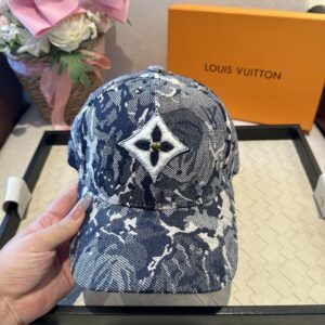 Luxury designer textured jacquard denim baseball cap with adjustable neutral fashion trend sun hat