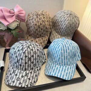 Luxury designer retro striped letter four season baseball cap with adjustable unisex fashion sun hat