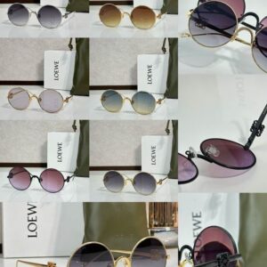 LOEWE Round Metal Anagram Sunglasses