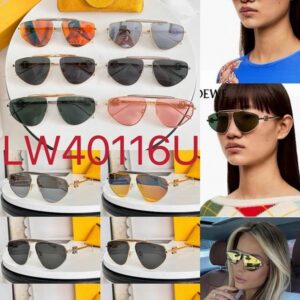 LOEWE Metal Pilot Sunglasses with Gold Anagram