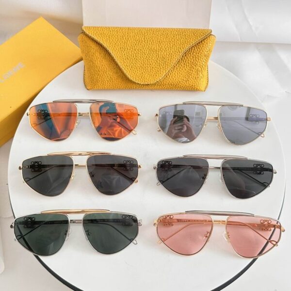 LOEWE Metal Pilot Sunglasses with Gold Anagram