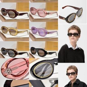 LOEWE Gold Trim Oval Sunglasses