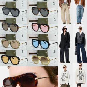 LOEWE Thick Acetate Aviator Sunglasses – Premium Frame with UV Protection