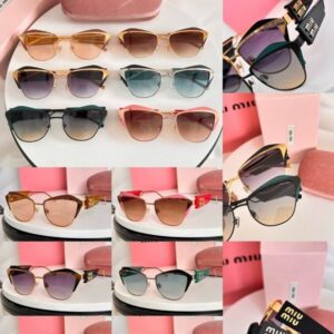 Miu Miu Cat-Eye Sunglasses | Elegant Upturned Frame Metal UV400 Protection