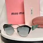 Miu Miu Cat-Eye Sunglasses | Elegant Upturned Frame Metal UV400 Protection