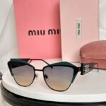 Miu Miu Cat-Eye Sunglasses | Elegant Upturned Frame Metal UV400 Protection
